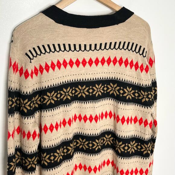 Talbots Women's Open Front Wool Mohair Blend Cardigan Sweater Size 2X Tan Black - Picture 4 of 6